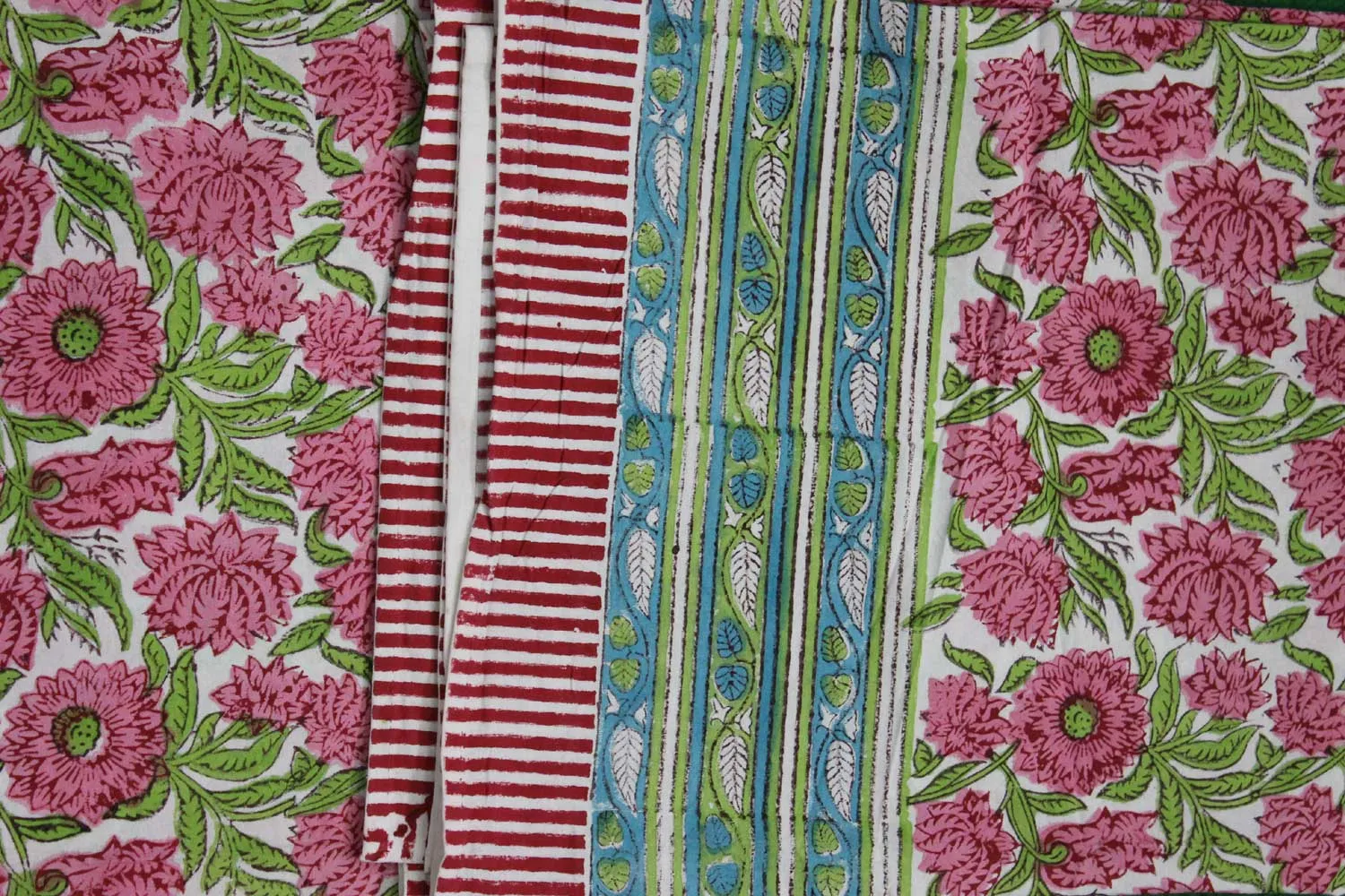 Hand Block Print Indian Rectangular Tablecloth with Napkins 100%cotton Floral Kitchen Linen