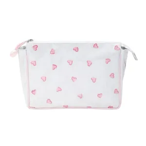 Hearts Large Makeup Bag in Pink