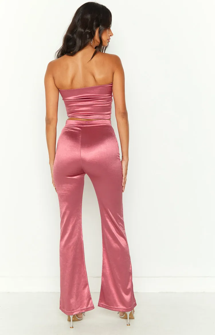 Indigo Pink High Waisted Flare Pants