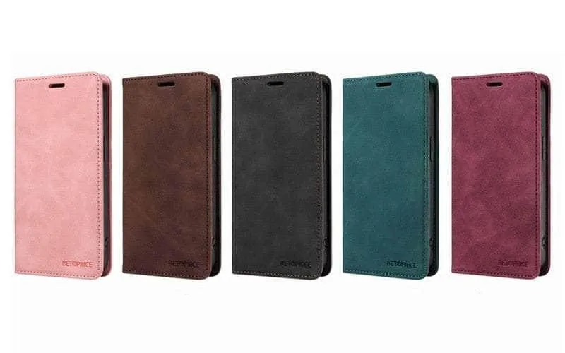 iPhone 15 Pro RFID Leather Wallet Flip Case