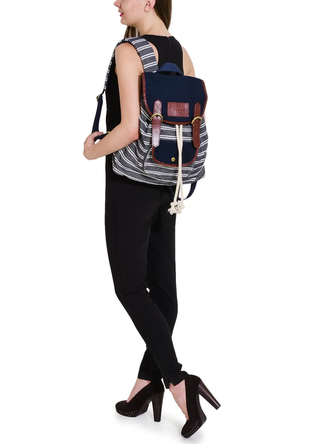 Jacquard Fabric Backpack - PRU1357