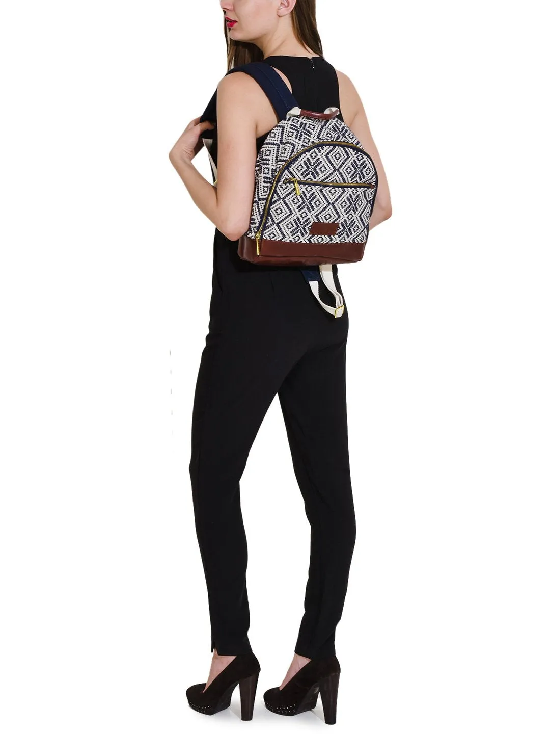 Jacquard Fabric Backpack - PRU1362