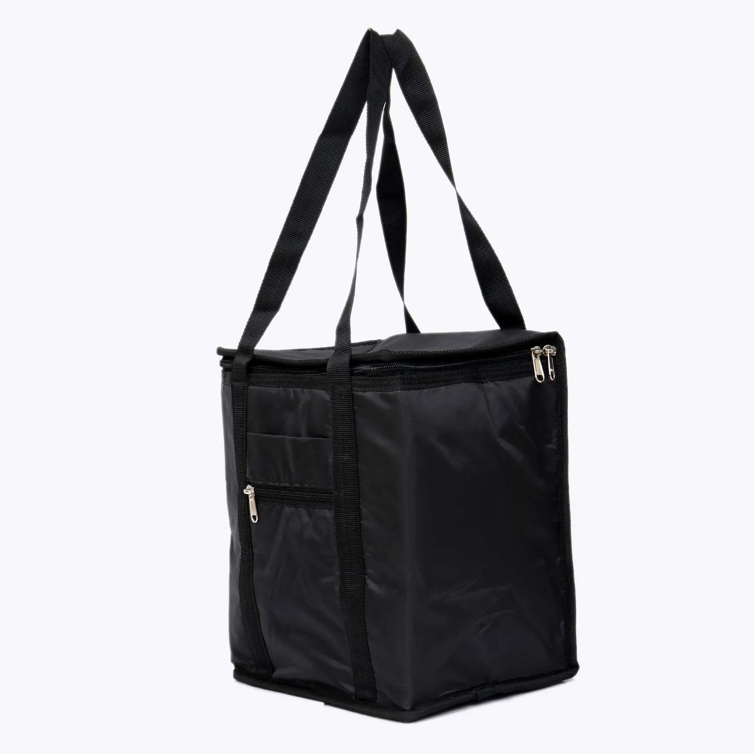 Kuber Industries 2 Pieces Large Size Parachute Lunch Bag Suitable for 3 & 4 Compartment (Black) - CTKTC30680