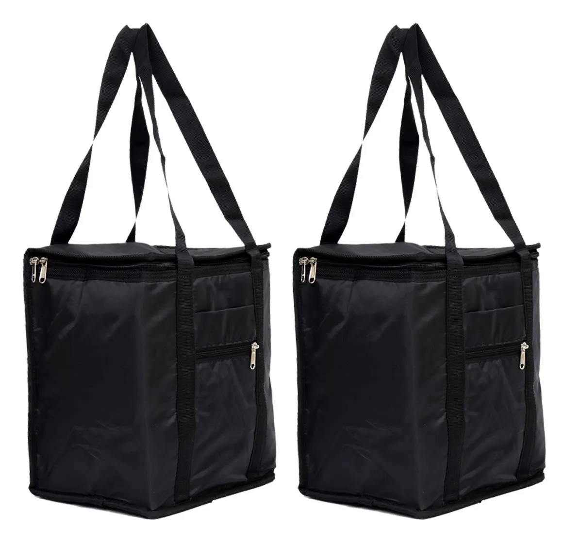 Kuber Industries 2 Pieces Large Size Parachute Lunch Bag Suitable for 3 & 4 Compartment (Black) - CTKTC30680