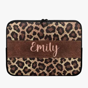 Laptop Sleeve - without handles - Leopard Print - Personalised