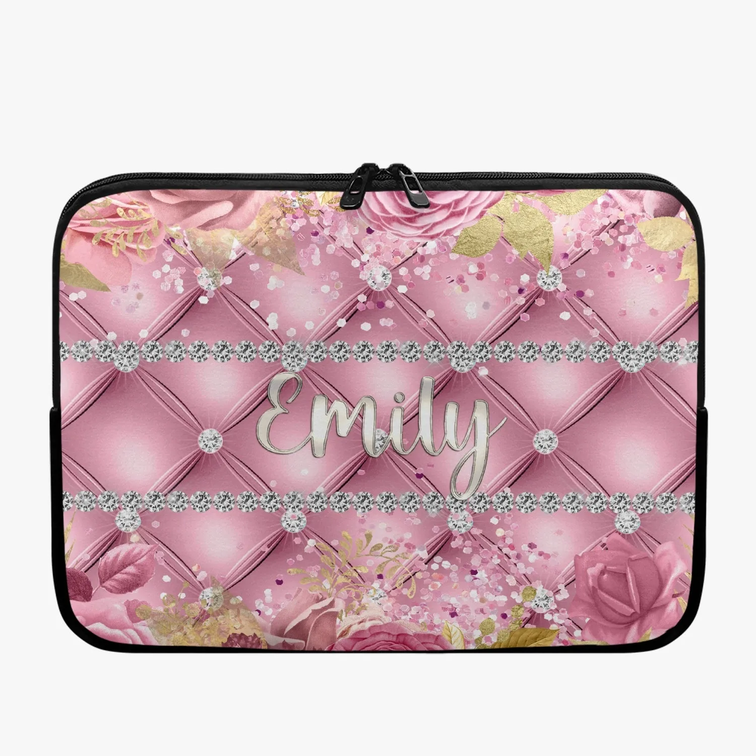 Laptop Sleeve - without handles - Pink Floral - Personalised