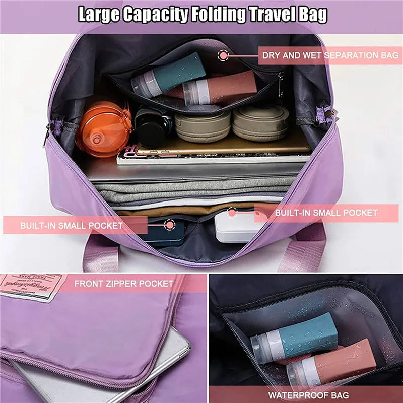 Large Capacity Duffle Bag Foldable Travel Storage Handbag