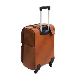 Lavish Touch Elm Trolley Bag
 Leather - Tan
 ( Without Texture )