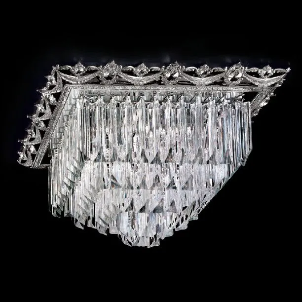 Lead Crystal Or Murano Glass Prism Light With Ornate Frame