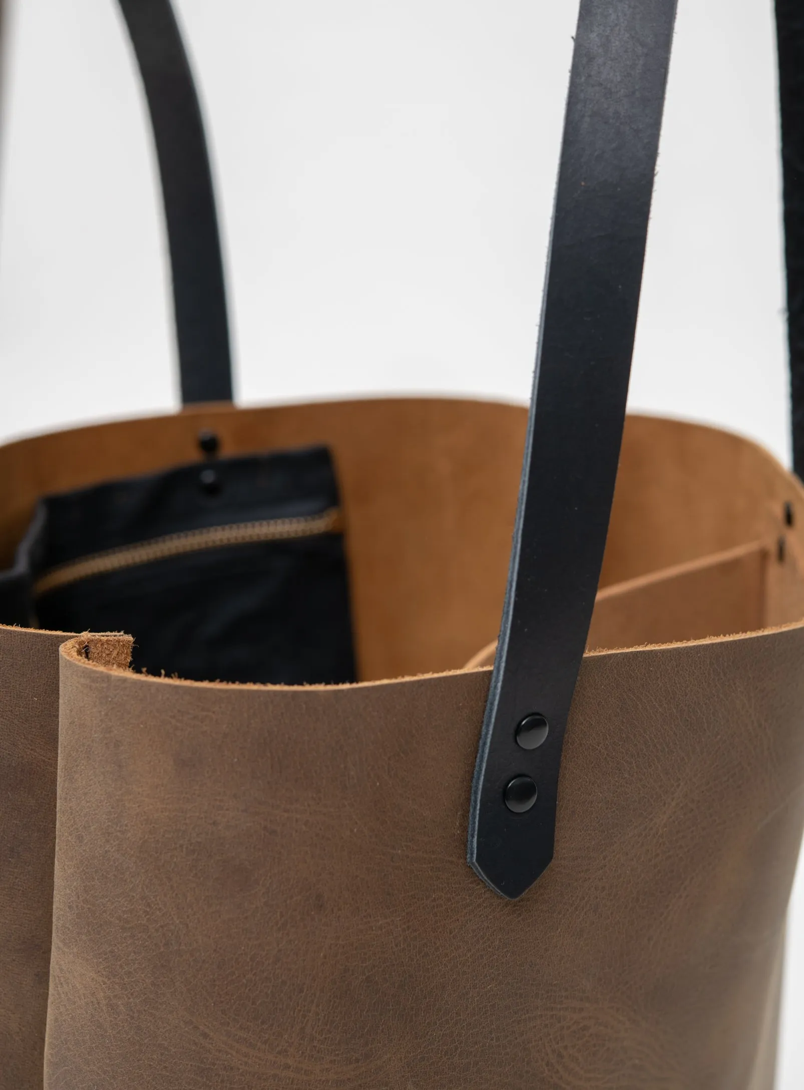 Leather minimalist tote bag FLORENCE model