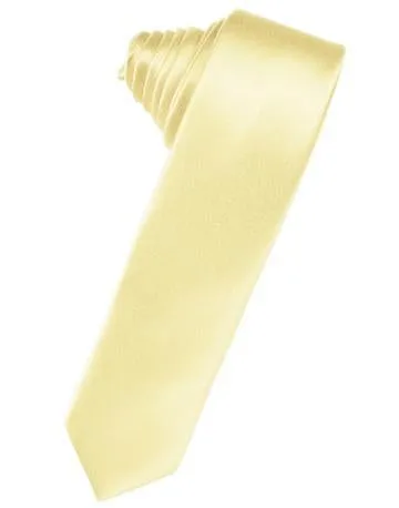 Lemon Luxury Satin Skinny Necktie