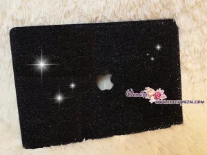 MACBOOK Case Cover Air Pro w Black Crystal Rhinestones Bedazzled Sparkly Shinny Glittery Strass Kim Kardashian Kylie Jenner