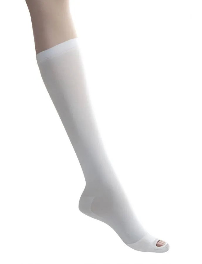 Medline EMS Knee Length Anti-Embolism Stockings: White, Regular, Medium, 12 Count