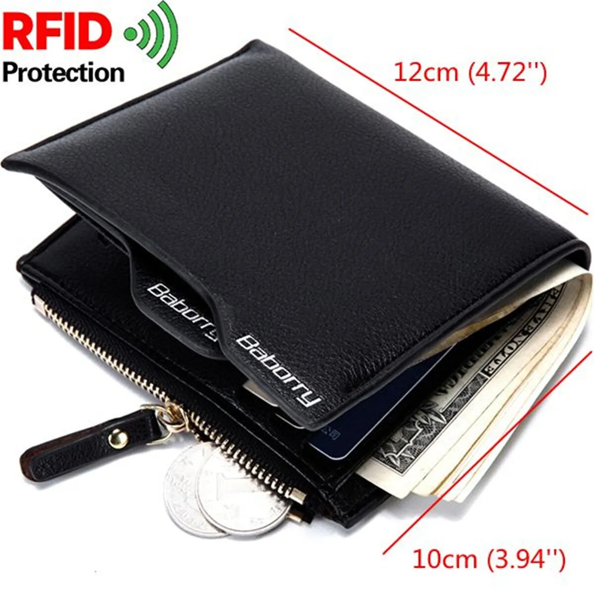 Men Anti-Theft RFID Blocking Secure Wallet 6 Card Slots Protective Short