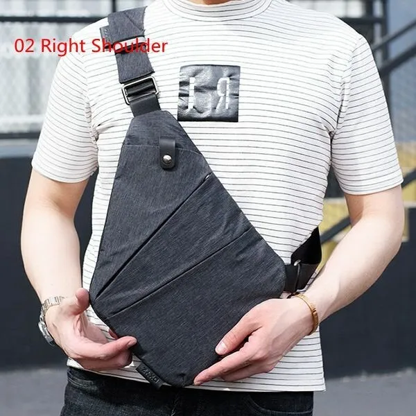 Men Hidden Crossbody Shoulder Bag Anti Theft Messenger Bag Motorcycle Chest Pack