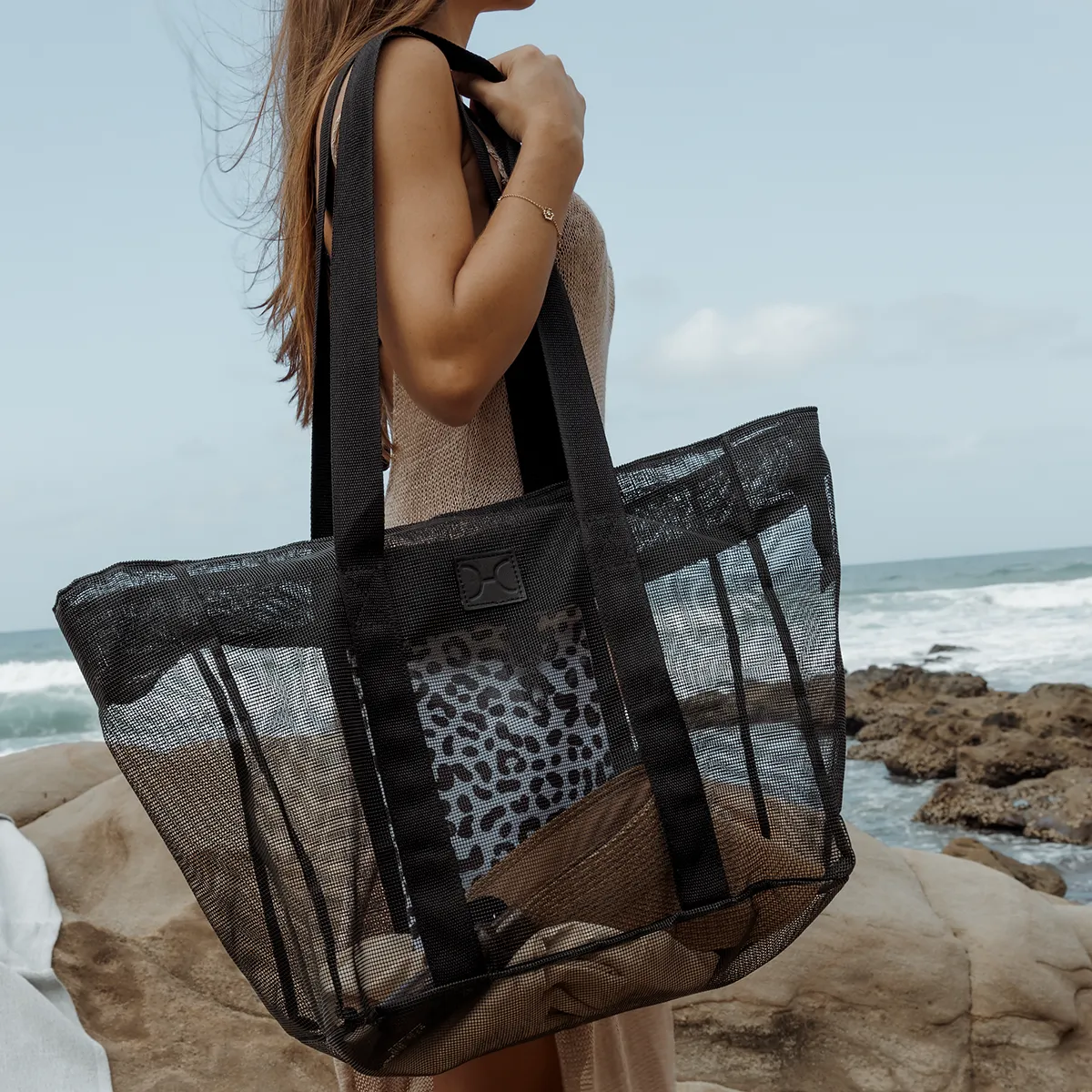 Meshie Large Beach Bag BLACK