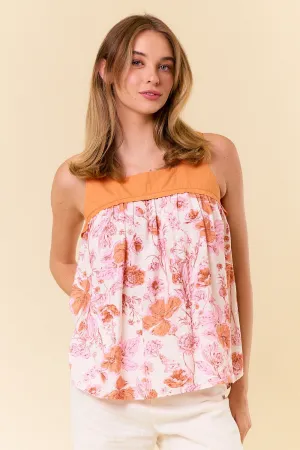 Minor Details Floral Square Neck Top