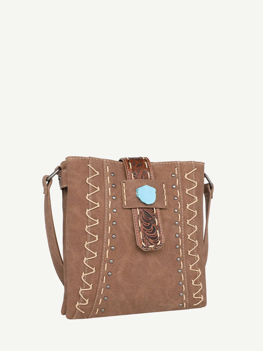 Montana West Tooled Buckle Hand-stitch Concealed Carry Crossbody