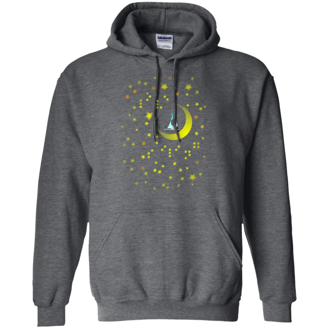 Moon Sailing on G185 Gildan Pullover Hoodie 8 oz.