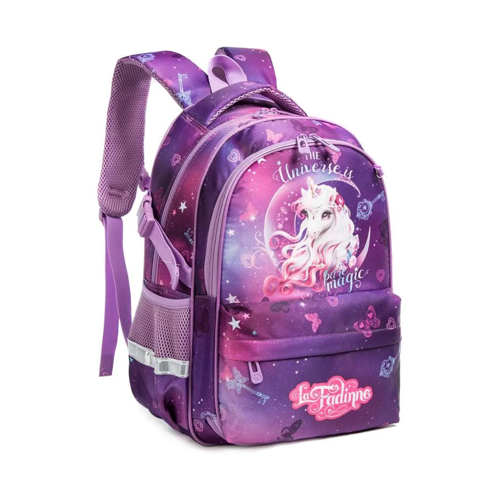 (NET) Unicorn Backpack School Bag With Insulated Lunch Box & Pencil Bag