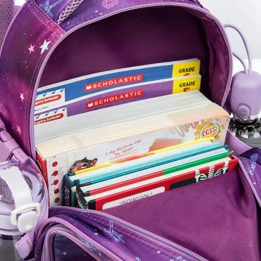 (NET) Unicorn Backpack School Bag With Insulated Lunch Box & Pencil Bag