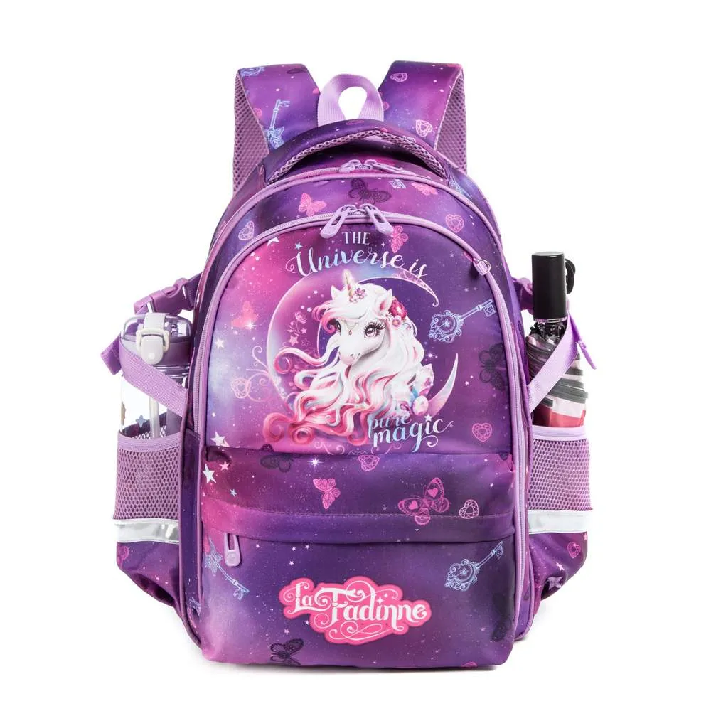 (NET) Unicorn Backpack School Bag With Insulated Lunch Box & Pencil Bag