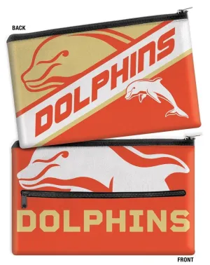 NRL Large Pencil Case - Dolphins - Neoprene - 33cm x 21cm