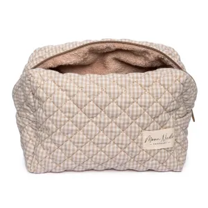 Nude Gingham Make Up Bag