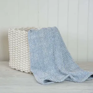 Ocean Blue Handwoven Baby Blanket