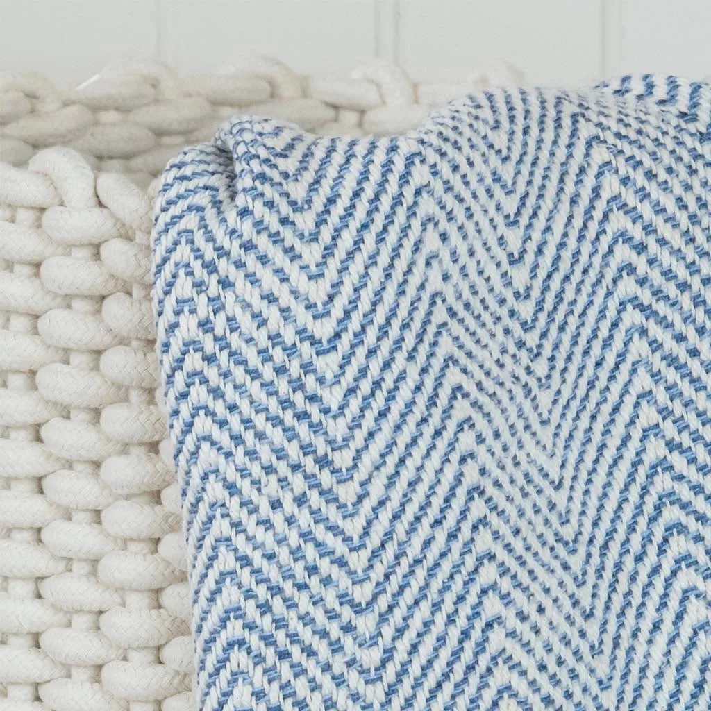 Ocean Blue Handwoven Baby Blanket