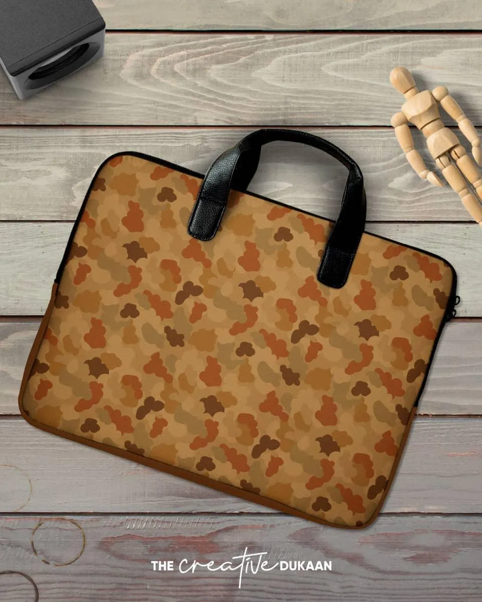 Orange camouflage cool laptop sleeve bag