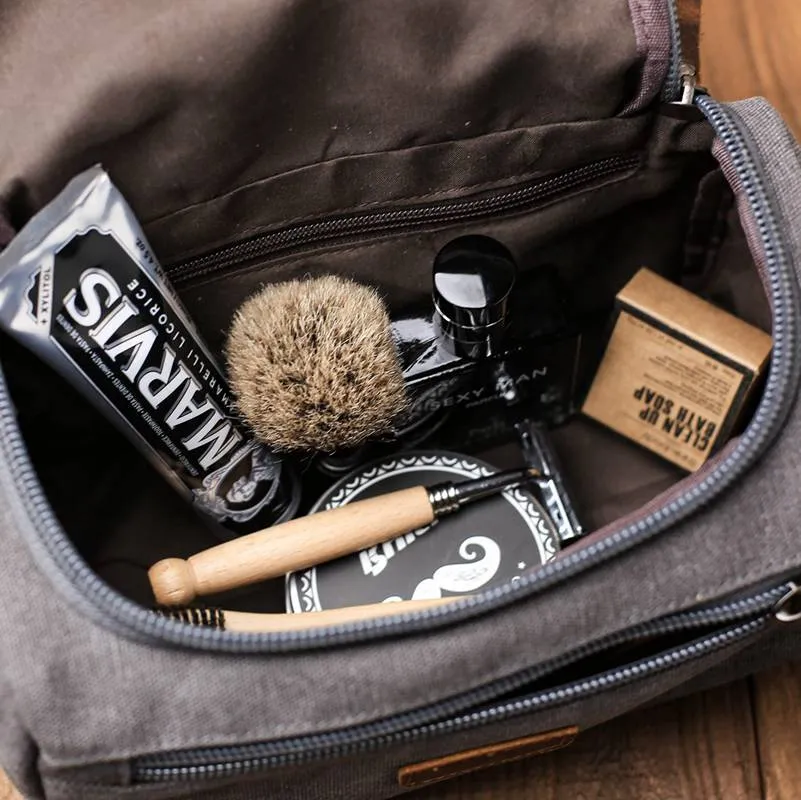 Personalized Groomsmen Gift, Dopp Kit Bag Customized Canvas Toiletry Bag Monogram Mens Toiletry Bag