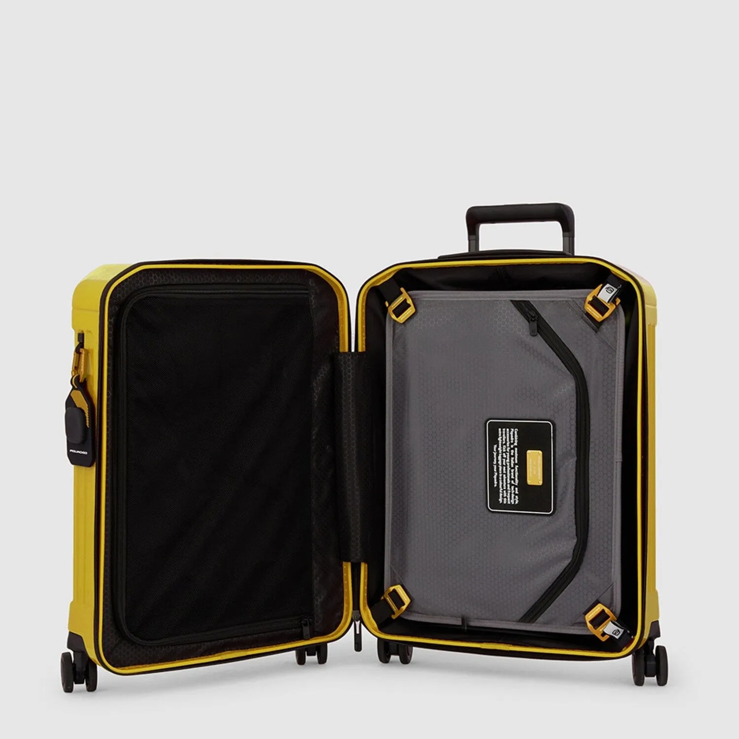 Piquadro Pq-Light 55Cm Ultra Slim Hardcase 4 Double Wheel Cabin Trolley Yellow - Bv4425Pqls2/G2