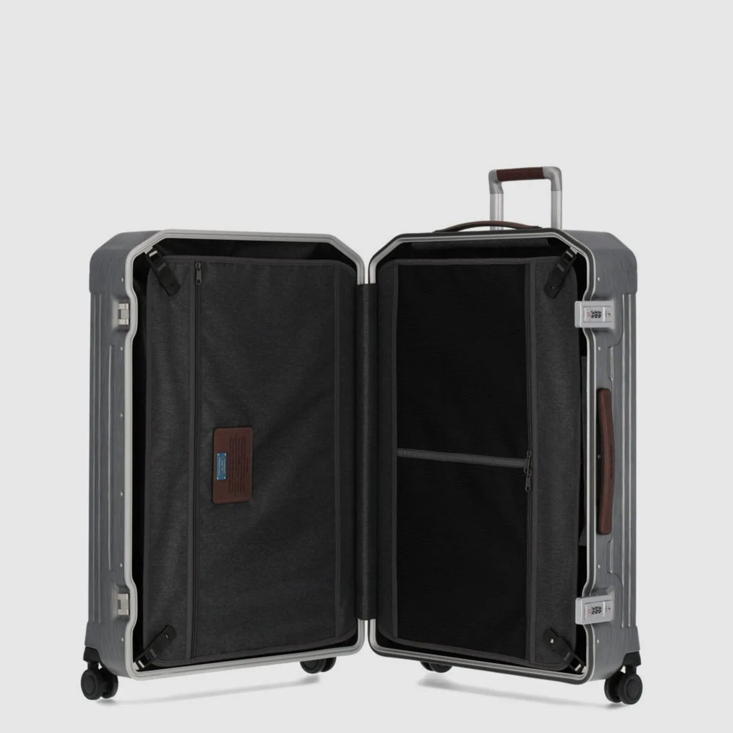 Piquadro Pqlm-Frame 68Cm Hardcase Medium Check-In Luggage Trolley Black / Light Brown - Bv4427Pqlm/Ncu