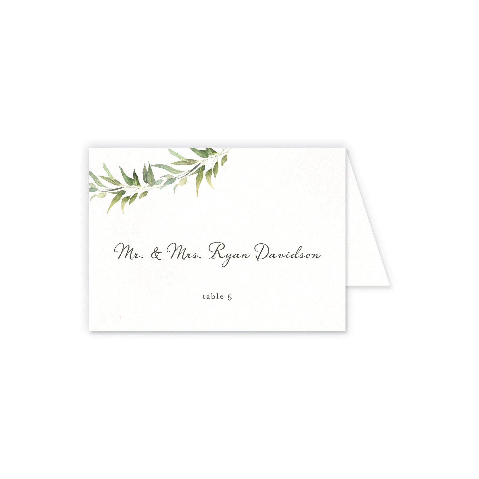 Place cards with guest details