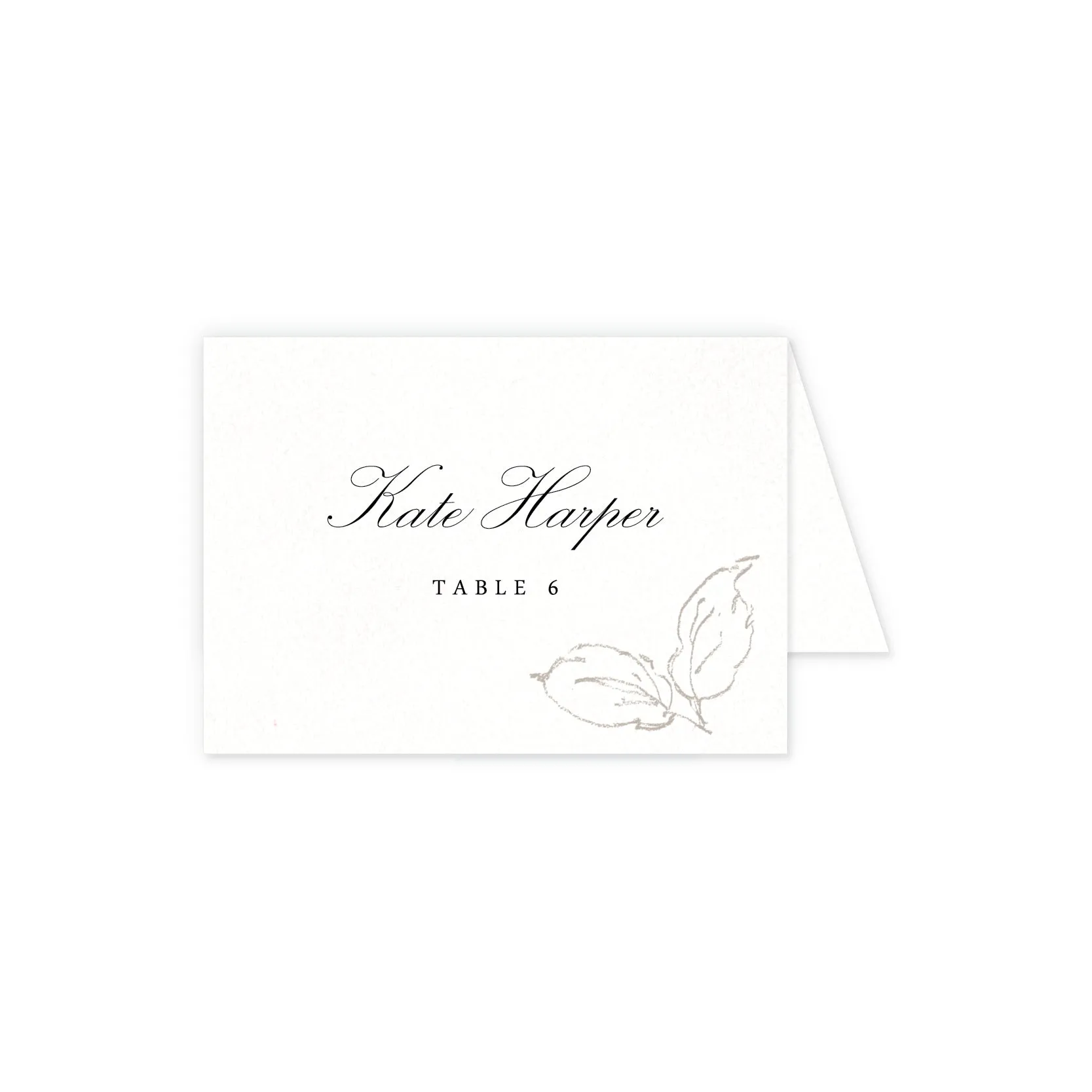 Place cards with guest details