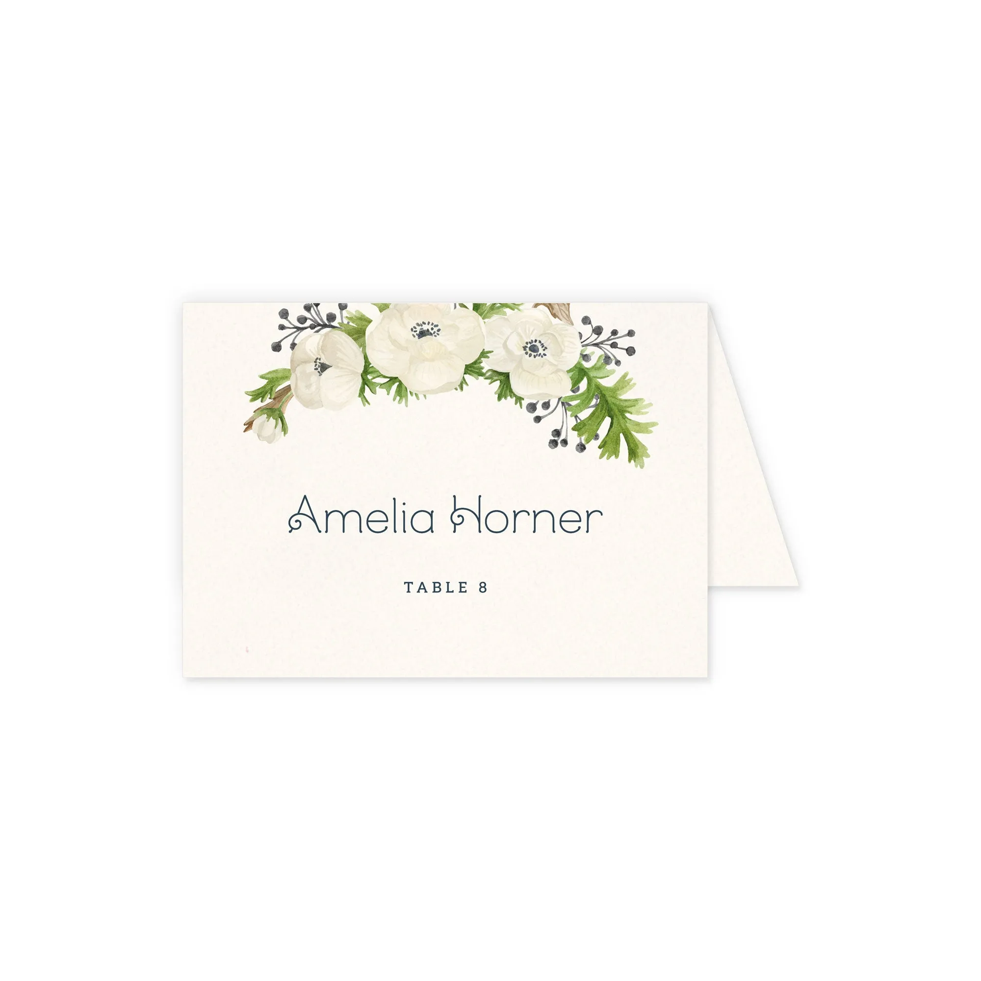 Place cards with guest details