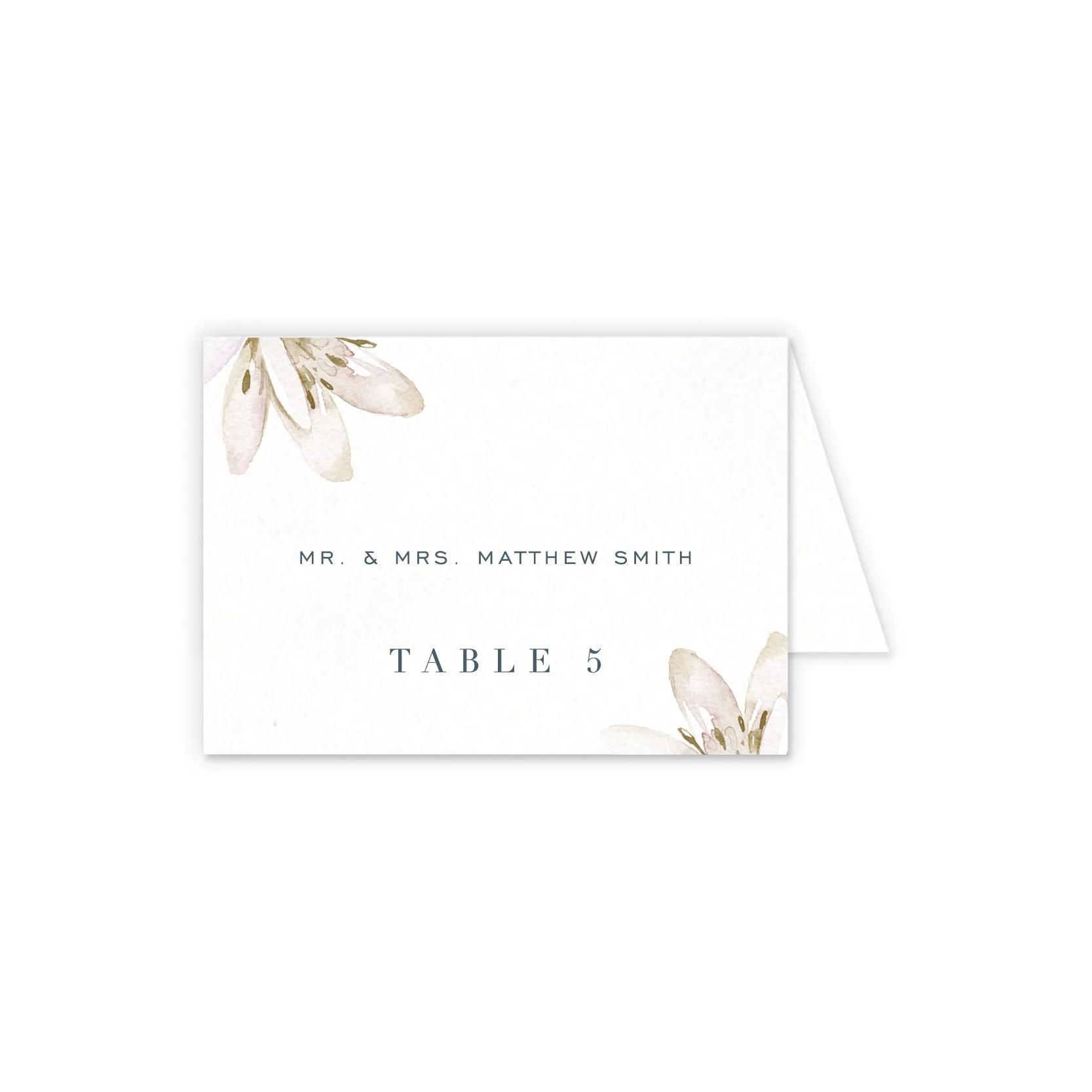 Place cards with guest details