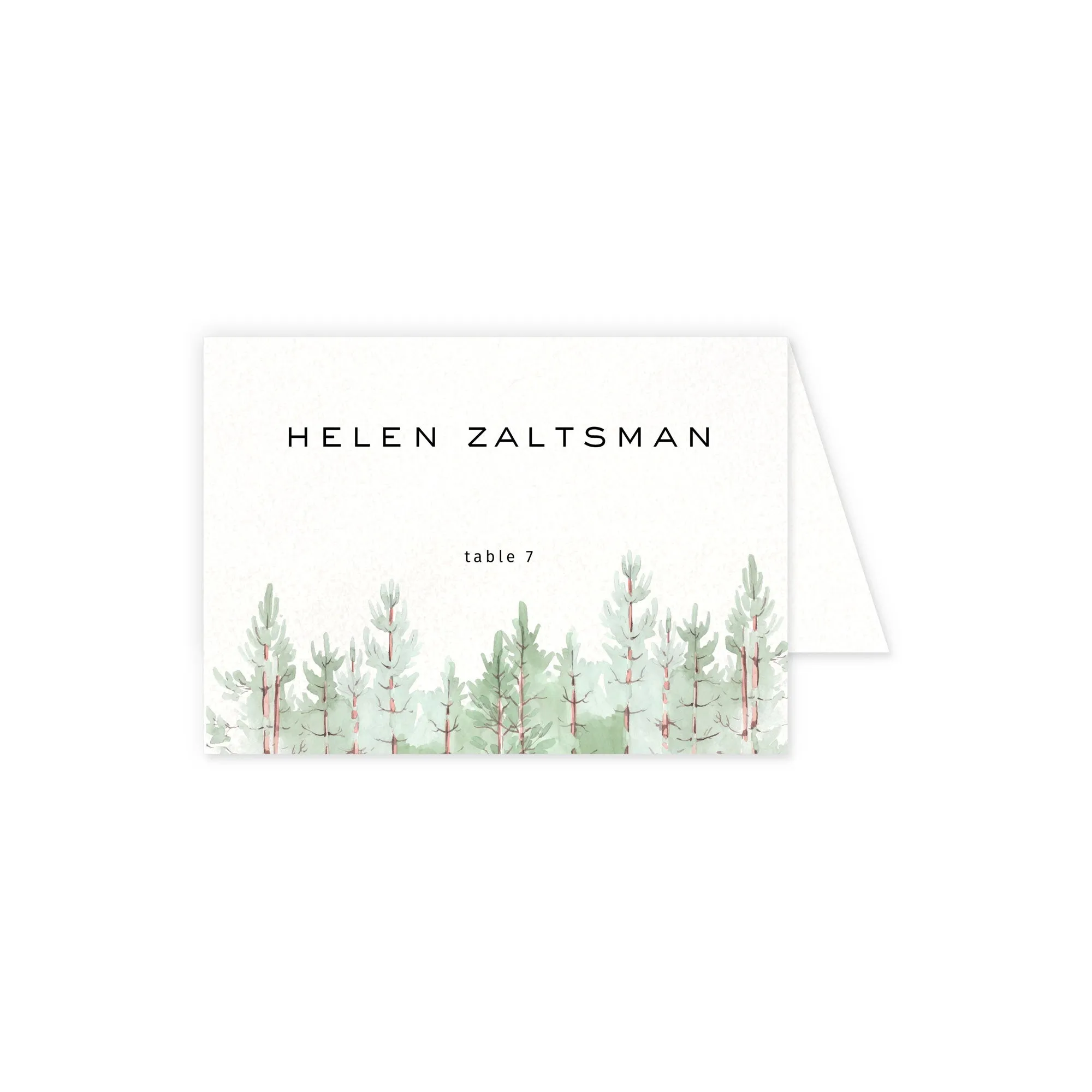 Place cards with guest details