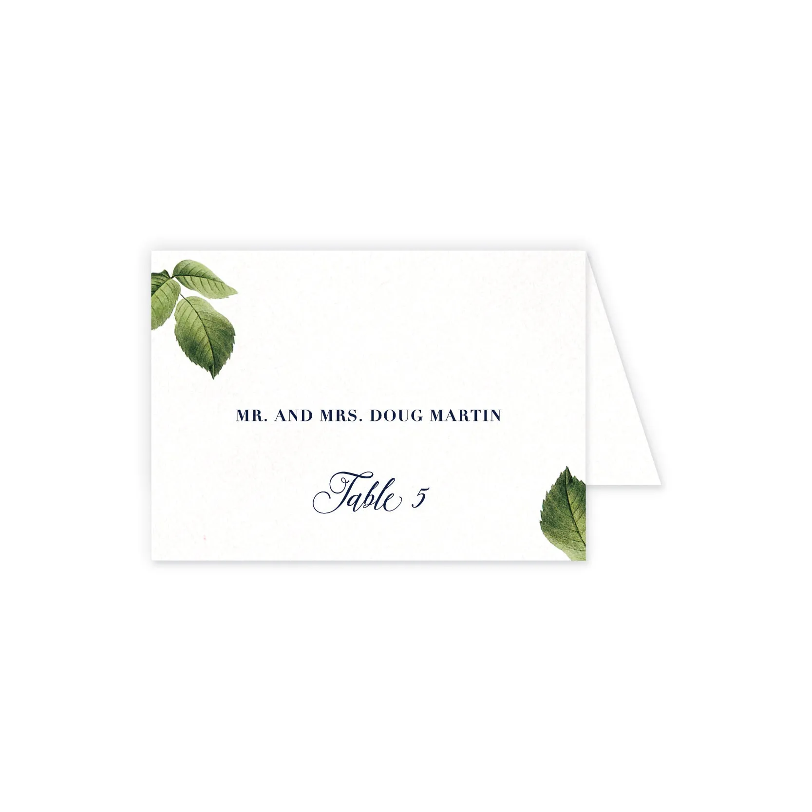 Place cards with guest details