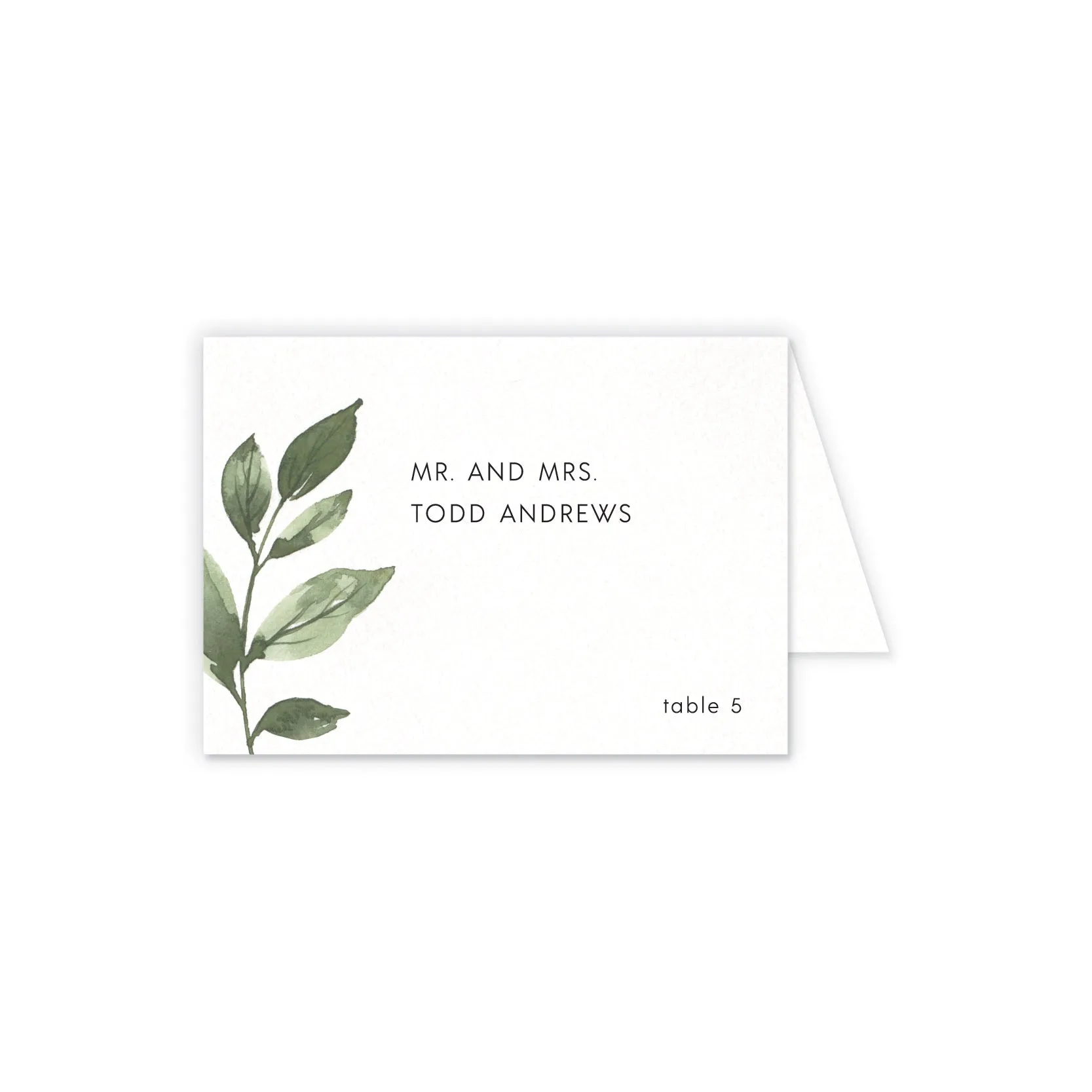 Place cards with guest details