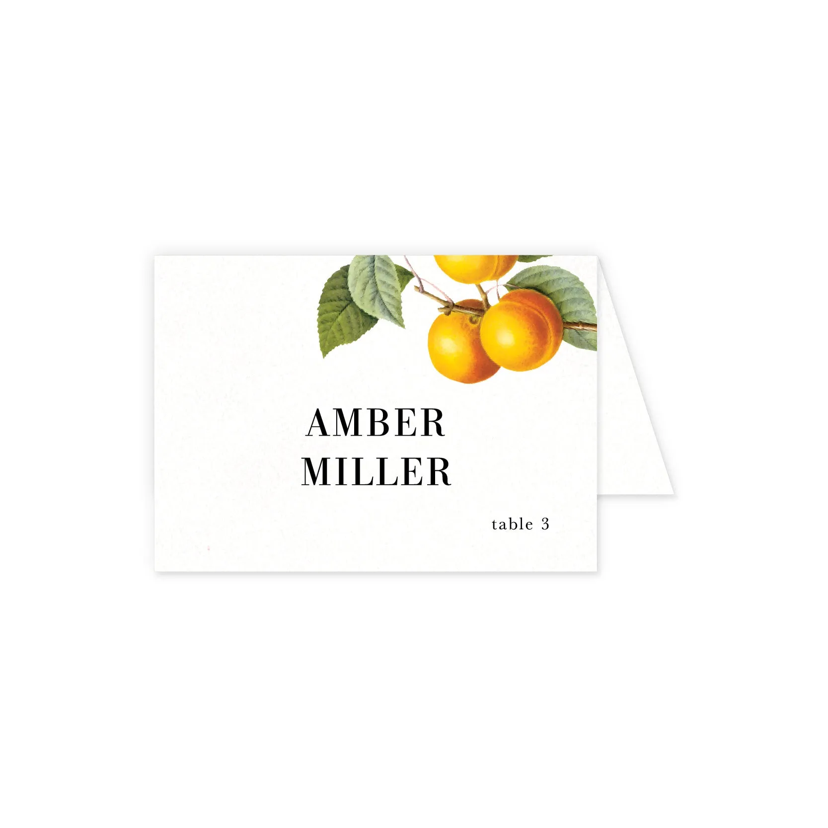 Place cards with guest details