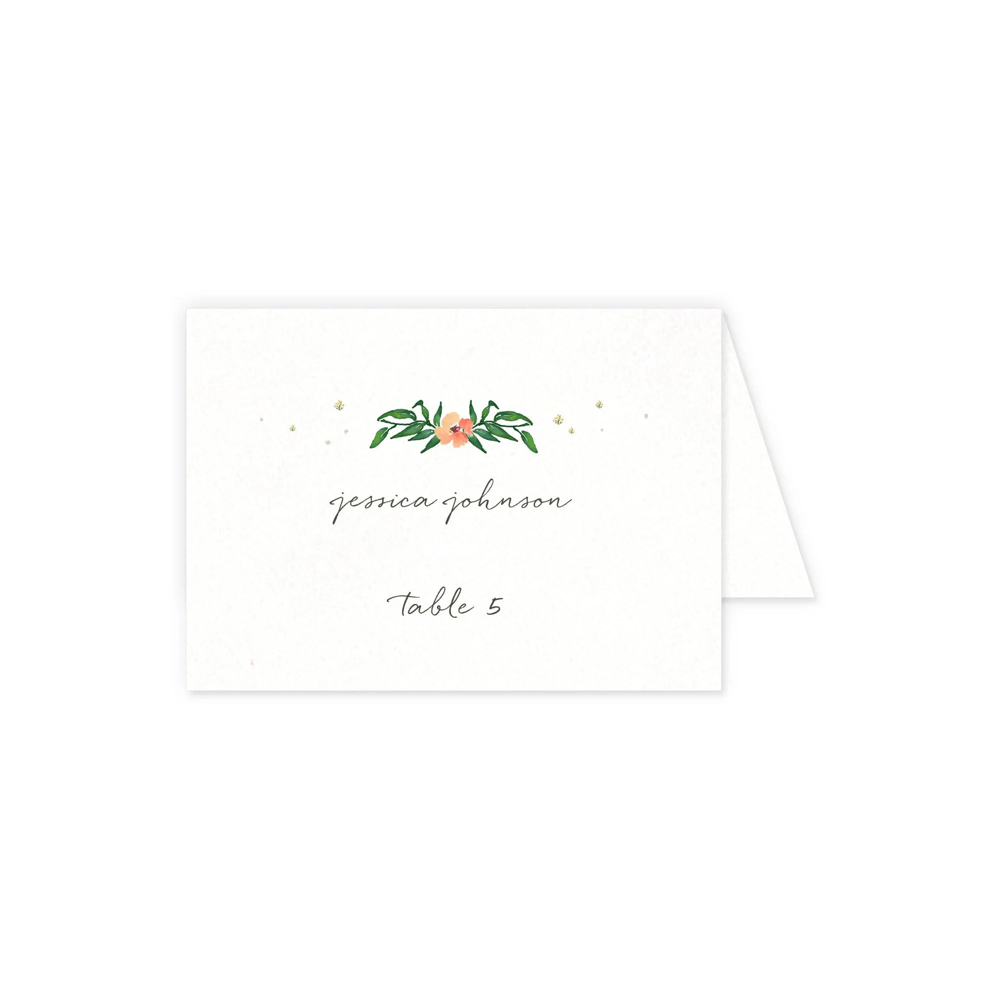 Place cards with guest details