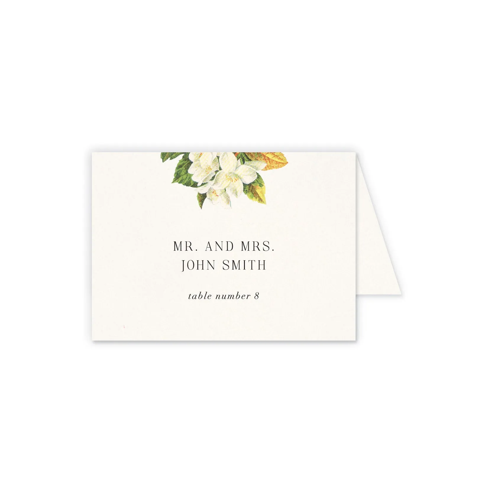 Place cards with guest details