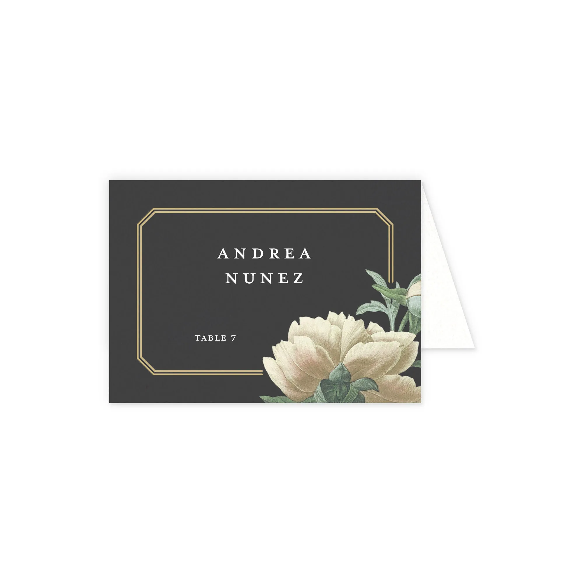 Place cards with guest details