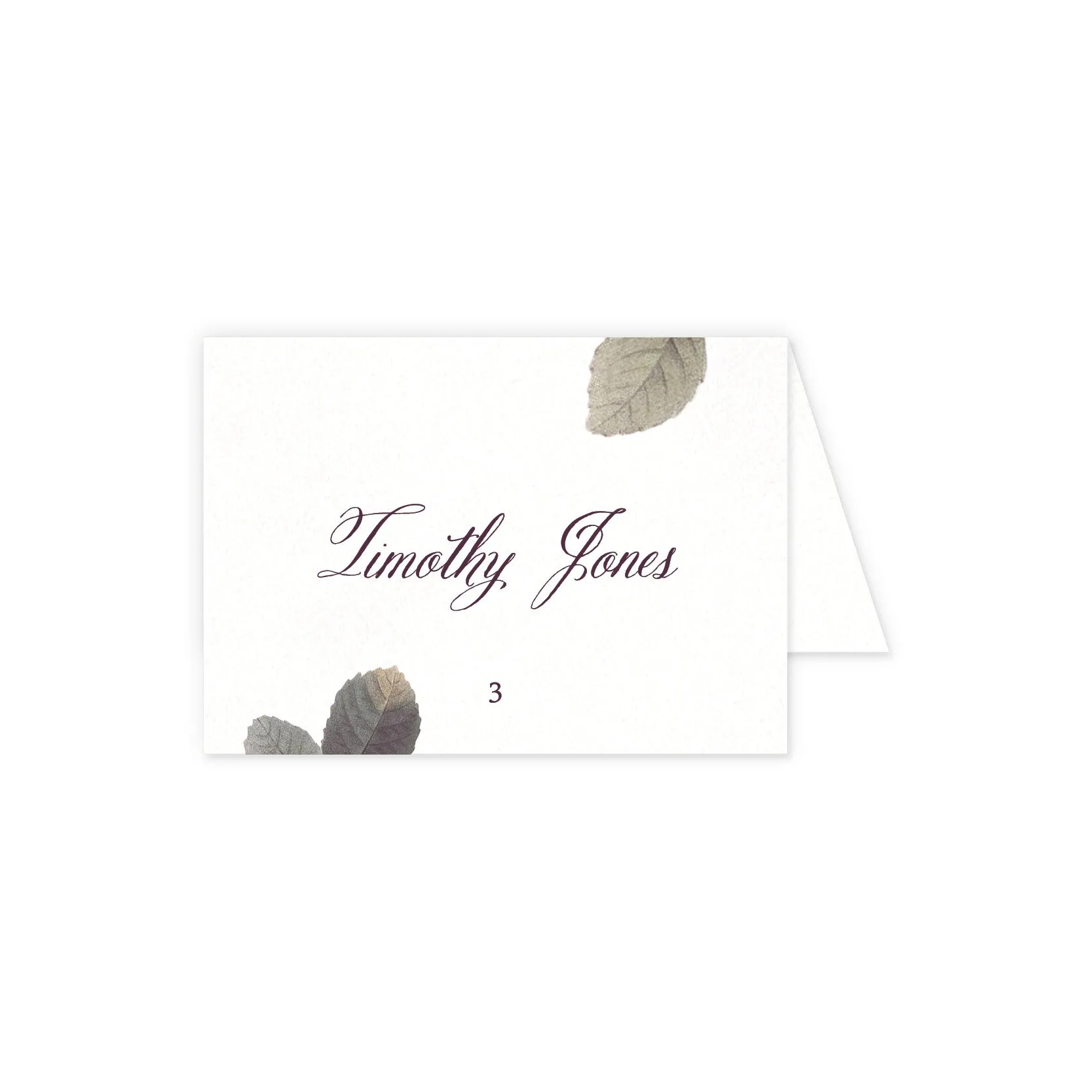 Place cards with guest details