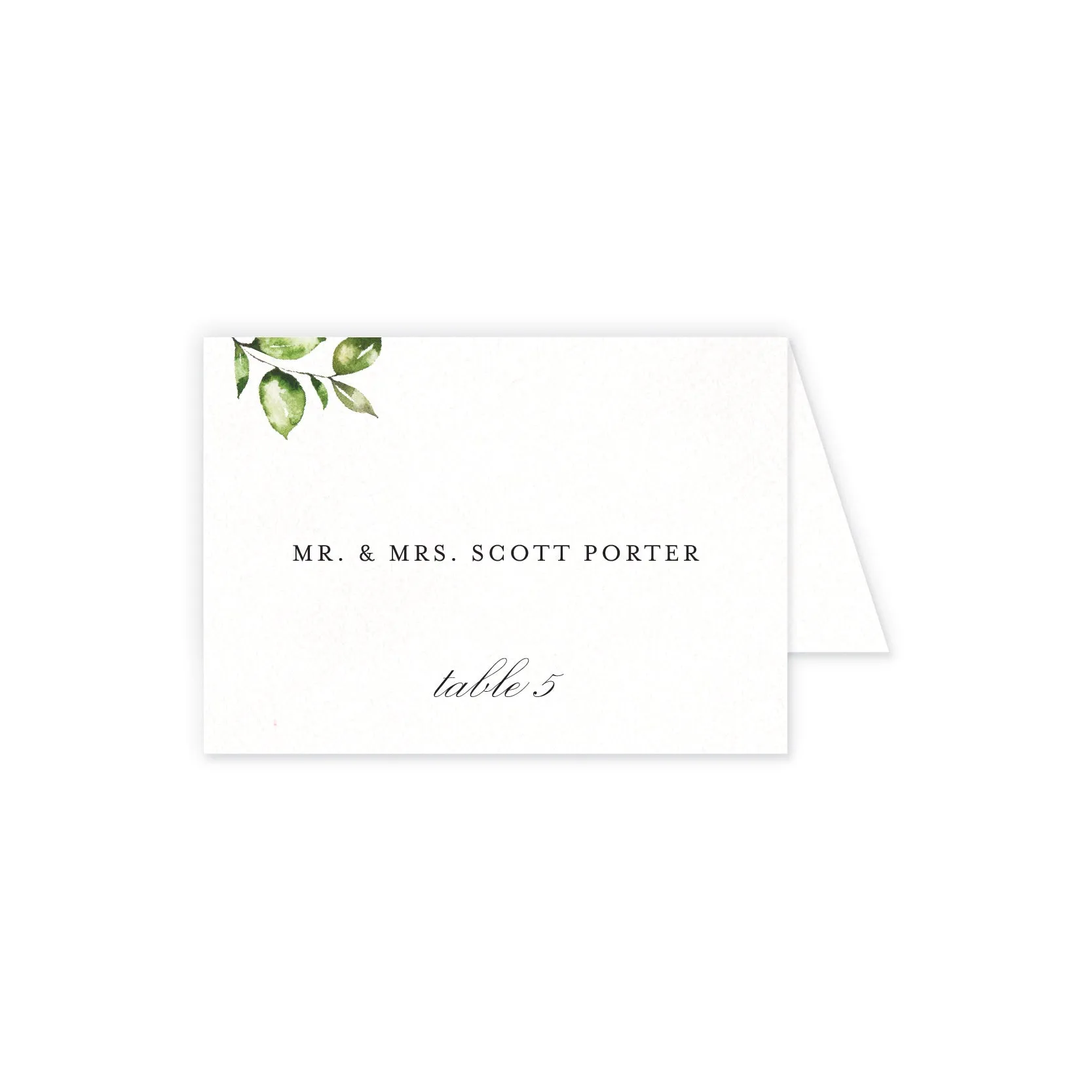 Place cards with guest details