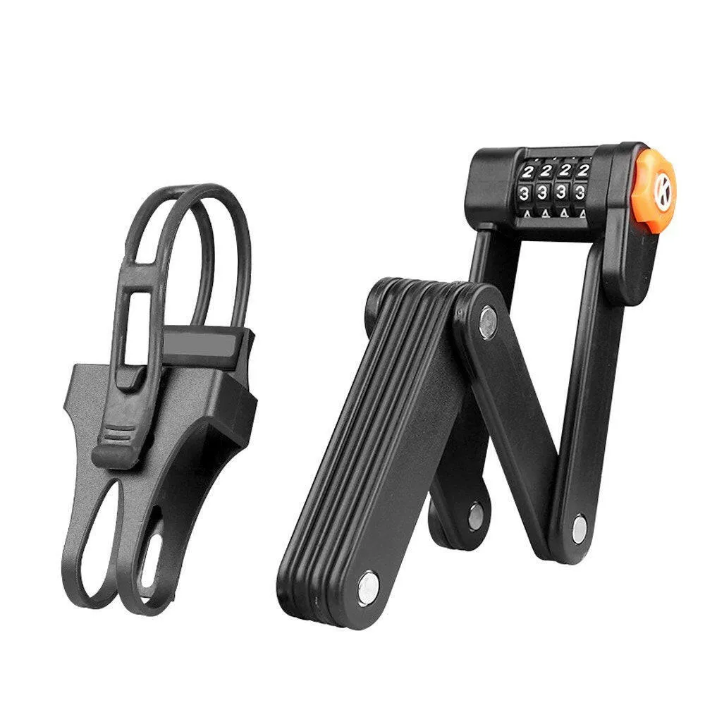 Portable Bike Folding Password Lock Safety Anti-theft Alloy Steel Bicycles 4 Dial Digital Secret Code Combination Locks