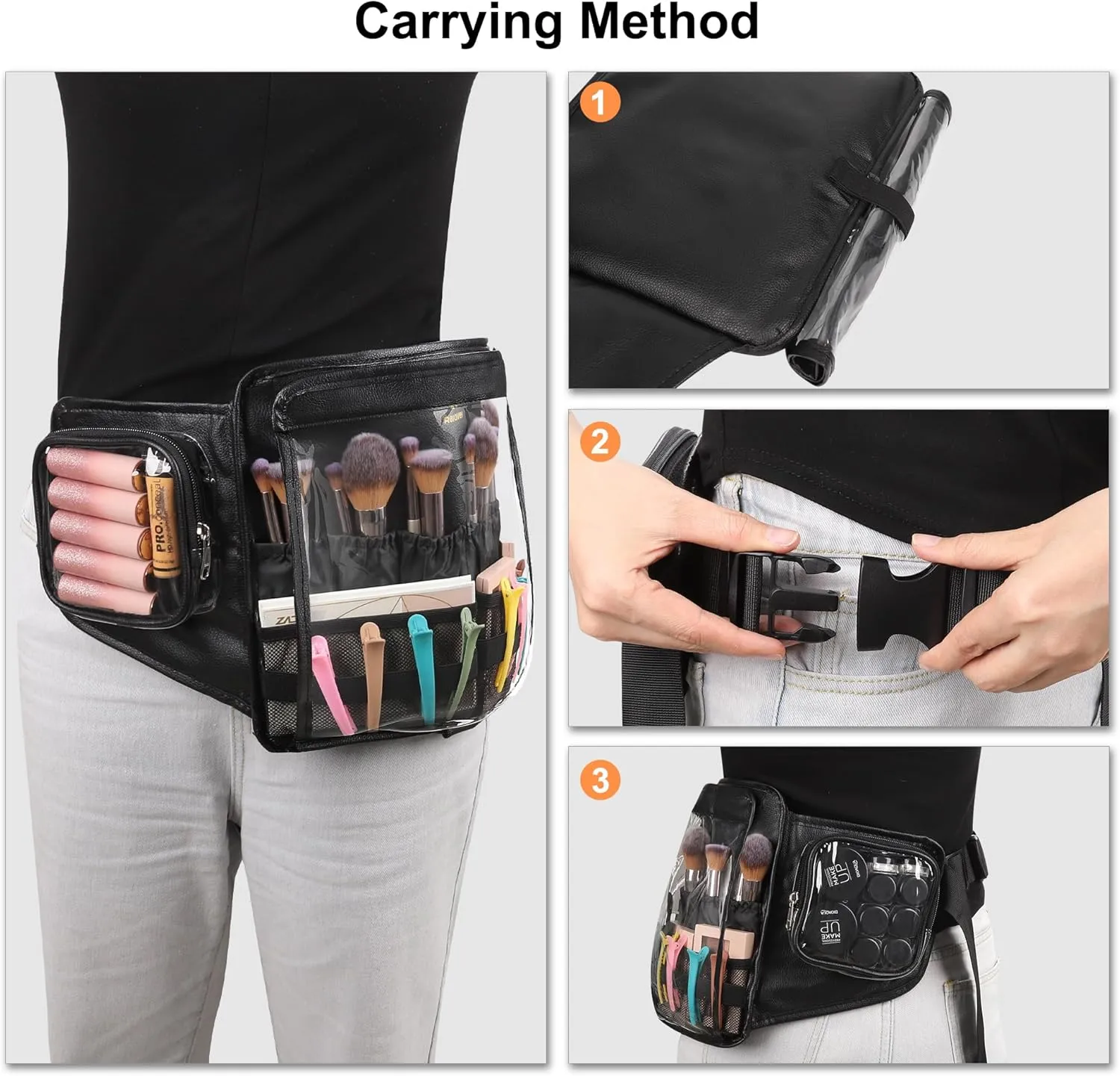 Professional Portable Makeup Brush Waist Bag