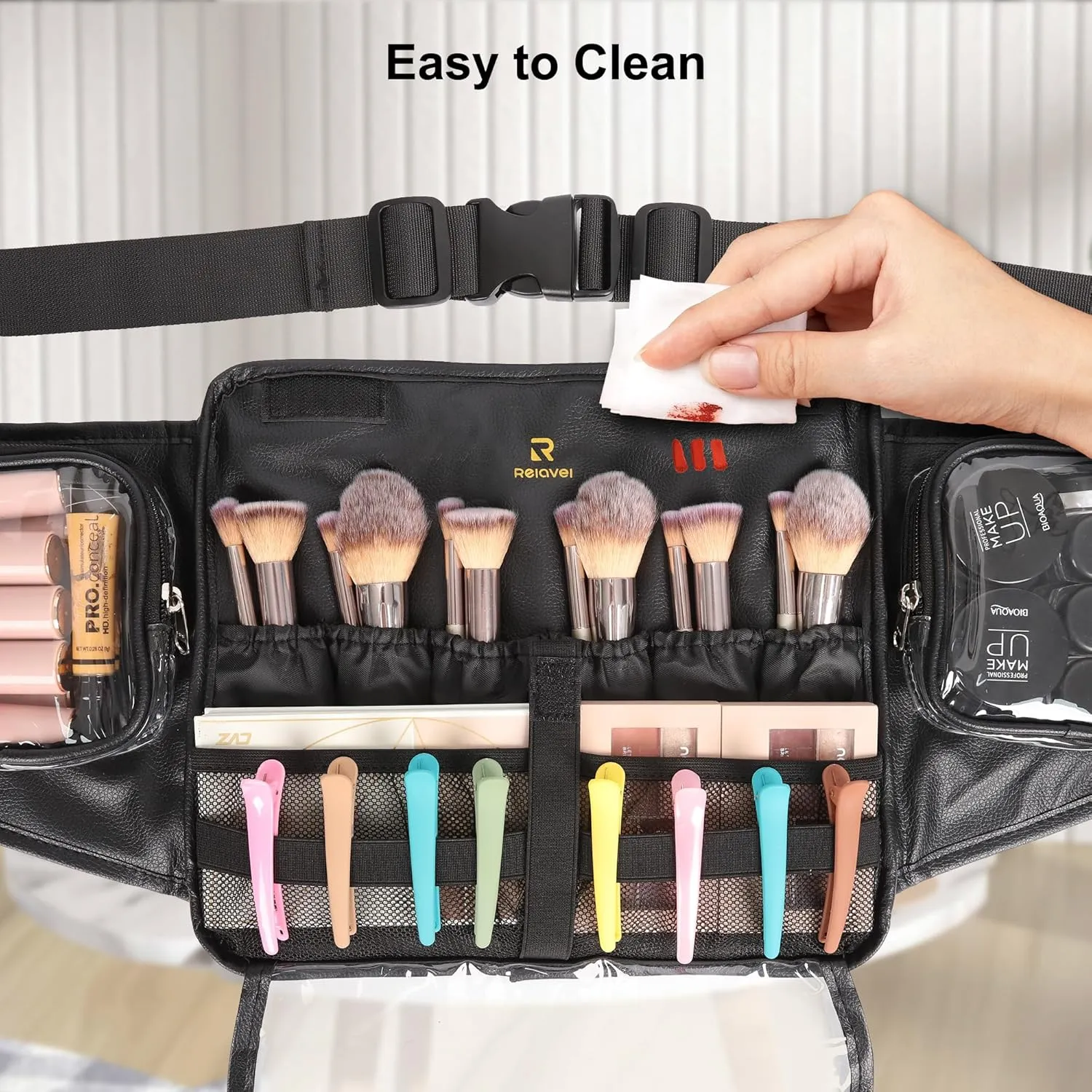 Professional Portable Makeup Brush Waist Bag